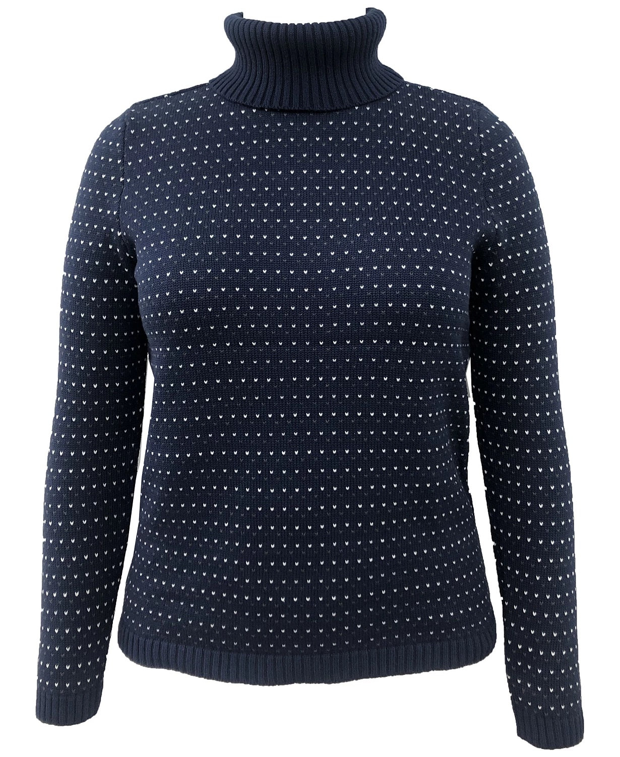 Karen Scott Suéter Feminino de Algodão com Gola Alta Colorblock Azul Brilhante Tamanho XS