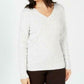 Karen Scott Suéter Feminino de Tricô com Decote em V, Tamanho Natural, Extra Grande