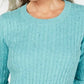 Karen Scott Suéter Feminino de Tricô com Cabo Azul-petróleo, Tamanho X-G