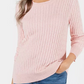 Suéter Karen Scott Feminino de Tricô com Gola Redonda Rosa Tamanho Médio