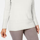 Karen Scott Suéter feminino de algodão com gola canoa, branco, tamanho GG