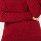 Karen Scott Suéter Feminino de Algodão Marmorizado com Gola Xale Vermelho Brilhante Tamanho Extra Pequeno