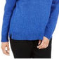 Karen Scott Suéter Feminino Plus Size Algodão Marmorizado Gola Xale Azul Tamanho 2X