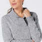 Karen Scott Suéter Feminino Plus Size de Algodão Marmorizado com Gola Xale Cinza Tamanho 1X