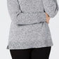 Karen Scott Suéter Feminino Plus Size de Algodão Marmorizado com Gola Xale Cinza Tamanho 1X