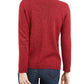 Karen Scott Suéter Henley Feminino de Algodão Marmorizado Vermelho Brilhante Tamanho Grande