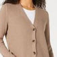 Karen Scott Cardigan Feminino com Botões Frontais e Pontos Mistos Marrom Tamanho X-G