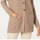 Karen Scott Cardigan Feminino com Botões Frontais e Pontos Mistos Marrom Tamanho X-G