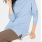 Karen Scott Suéter Feminino Gola Mock Shimmer Azul Marinho Tamanho Médio