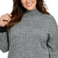 Karen Scott Suéter Feminino Plus Size Gola Falsa Algodão Cinza Escuro Tamanho 1X