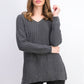 Karen Scott Suéter Feminino de Algodão com Ponto Misto, Cinza Escuro, Tamanho XS