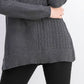 Karen Scott Suéter Feminino de Algodão com Ponto Misto, Cinza Escuro, Tamanho XS