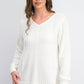 Suéter feminino Karen Scott de algodão com pontos mistos, branco, tamanho médio