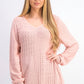 Suéter feminino Karen Scott de algodão com pontos mistos, rosa, tamanho pequeno