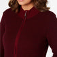 Karen Scott Cardigan Feminino Texturizado com Zíper Frontal Marrom Tamanho XS