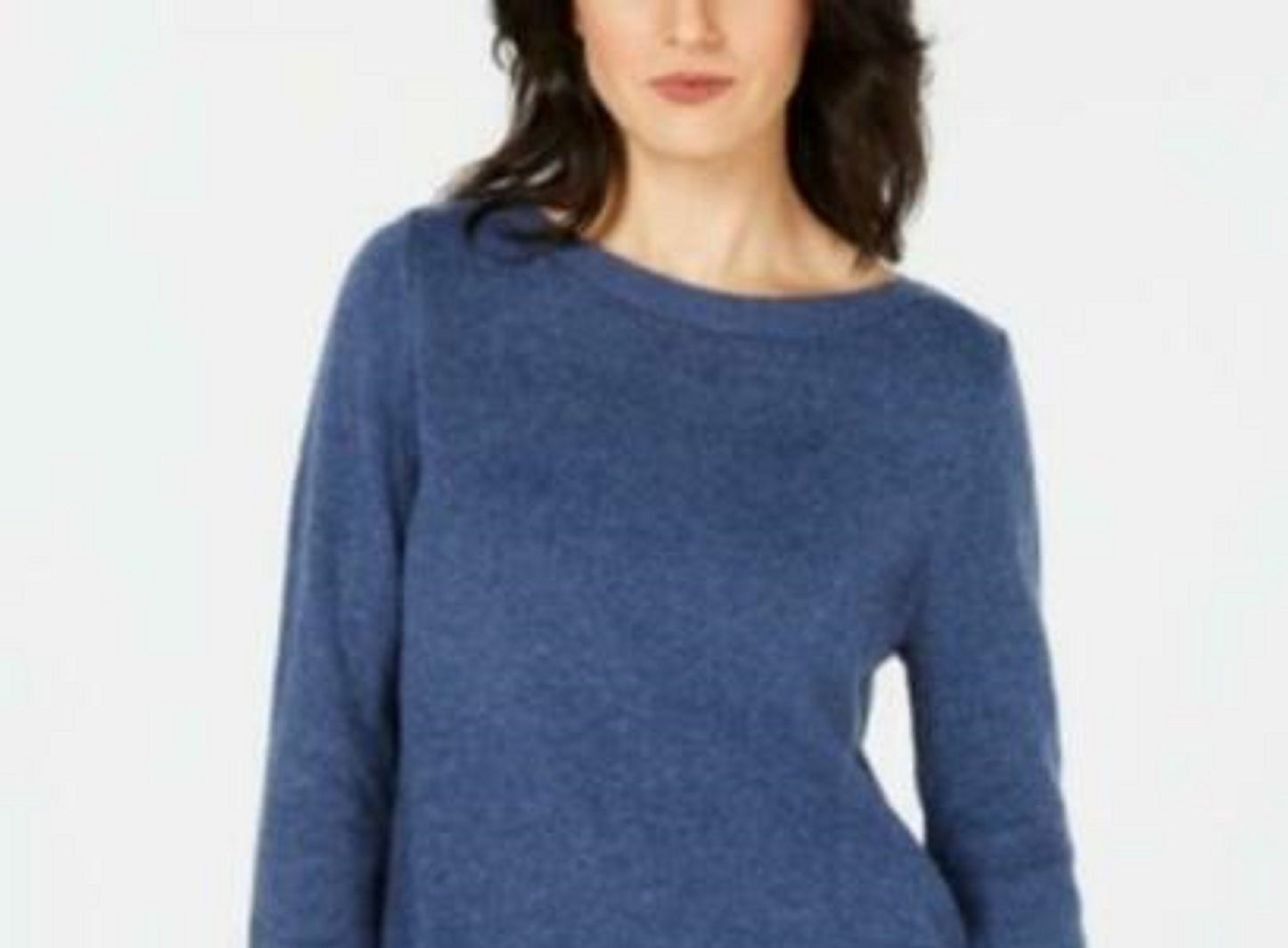 Túnica feminina Karen Scott lisa com bainha curva, azul, tamanho extra grande