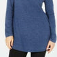 Túnica feminina Karen Scott lisa com bainha curva, azul, tamanho extra grande
