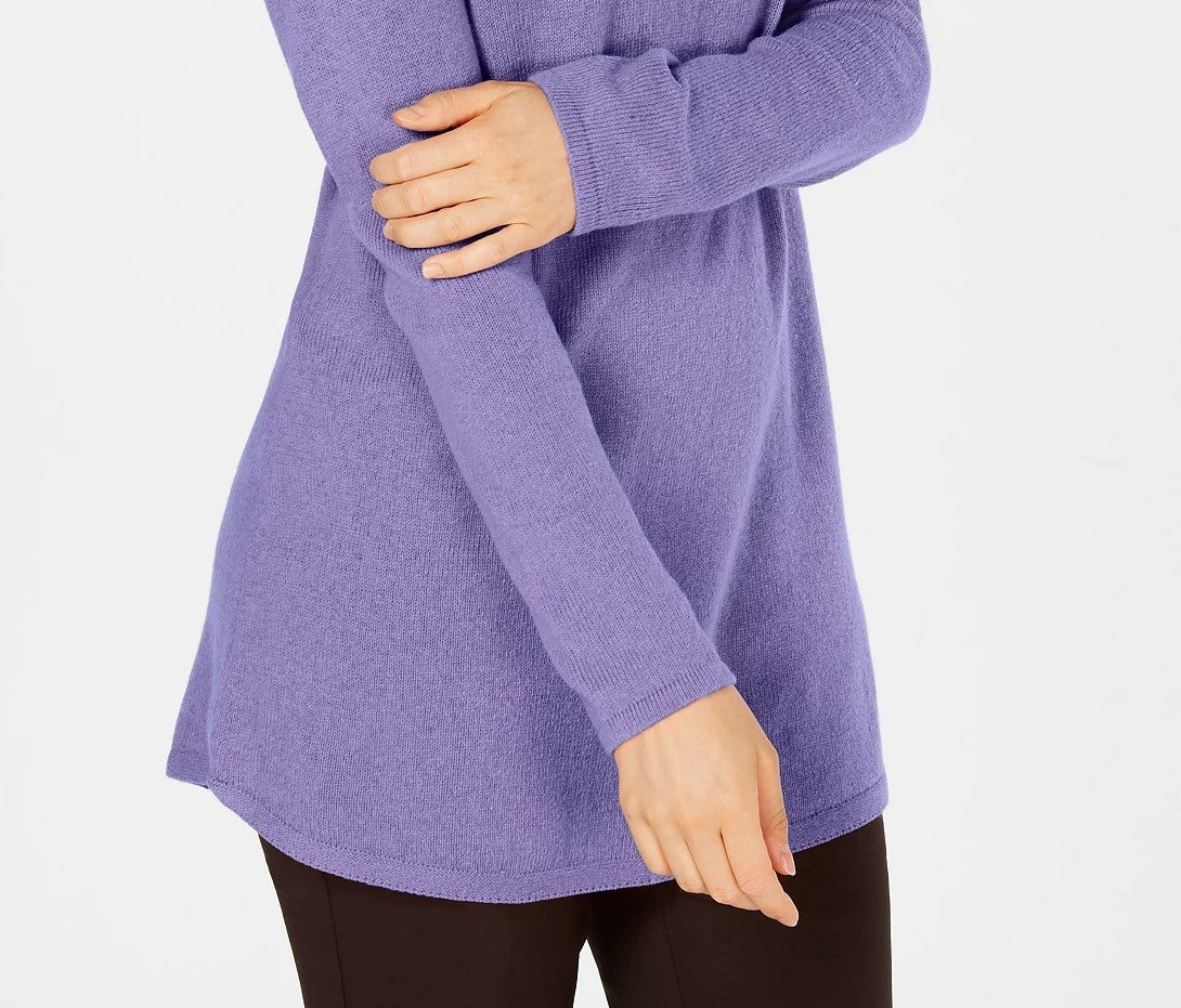 Túnica feminina Karen Scott lisa com bainha curva, roxa, tamanho grande