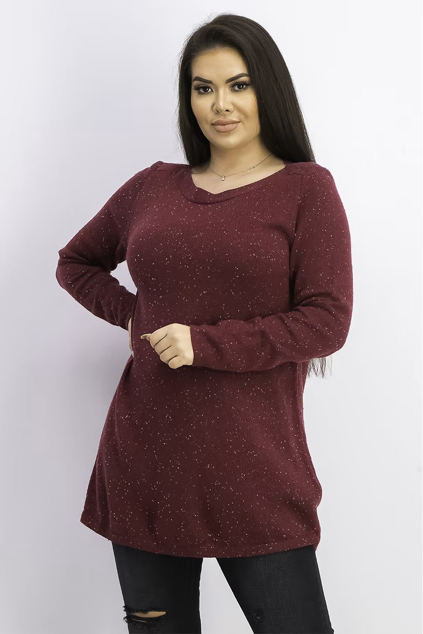 Karen Scott Suéter Túnica Texturizada Feminino Merlot Tamanho Médio