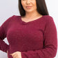 Karen Scott Suéter Túnica Texturizada Feminino Merlot Tamanho Médio