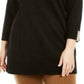 Karen Scott Suéter feminino plus size de algodão com gola alta, preto, tamanho 2X