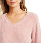 Karen Scott Suéter Feminino Gola V Chenille Médio Vermelho Tamanho Médio