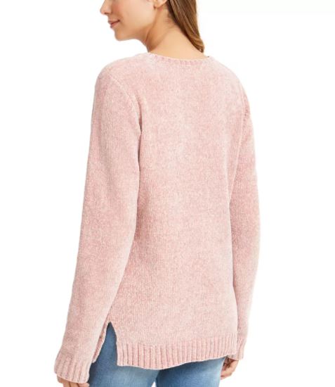 Karen Scott Suéter Feminino Gola V Chenille Médio Vermelho Tamanho Médio