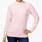 Karen Scott Suéter Feminino Petite Cable-Knit Rosa Tamanho Médio