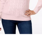 Karen Scott Suéter Feminino Petite Cable-Knit Rosa Tamanho Médio