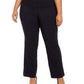 Calça xadrez Alfani feminina, azul marinho, tamanho 24W