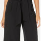 Calças culotte femininas Alfani com cinto, pretas, tamanho 2, pequena