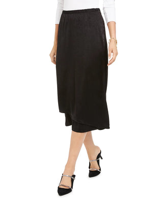 Alfani Women's Faux-Wrap Skirt Black Size 14
