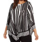 Blusa feminina Alfani plus size com bainha em V, preta, tamanho 3X