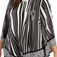 Blusa feminina Alfani plus size com bainha em V, preta, tamanho 3X