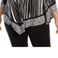 Blusa feminina Alfani plus size com bainha em V, preta, tamanho 3X