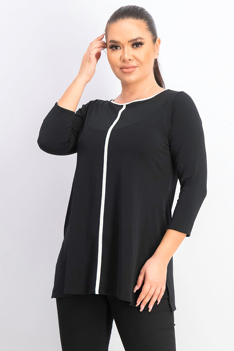 Túnica Alfani Feminina Petite Tubular Preta Tamanho Médio