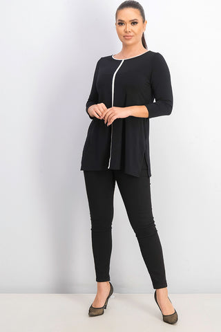 Túnica Alfani Feminina Petite Tubular Preta Tamanho Médio