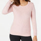 Karen Scott Suéter Feminino Diamond Cable-Knit Rosa Tamanho Extra Grande