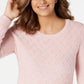 Karen Scott Suéter Feminino Diamond Cable-Knit Rosa Tamanho Extra Grande