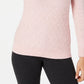 Karen Scott Suéter Feminino Diamond Cable-Knit Rosa Tamanho Extra Grande