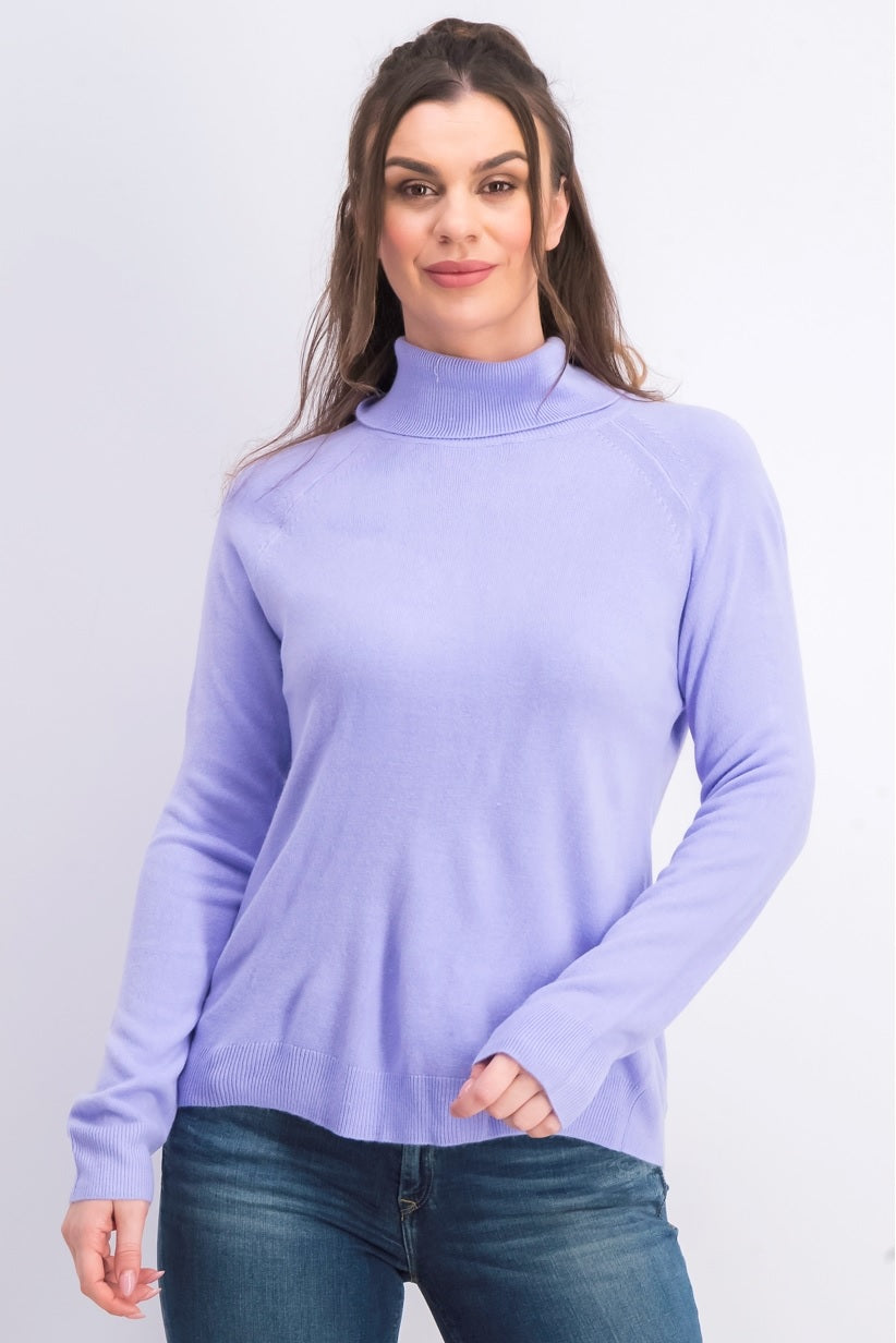 Karen Scott Suéter Feminino Gola Alta Roxo Tamanho Grande