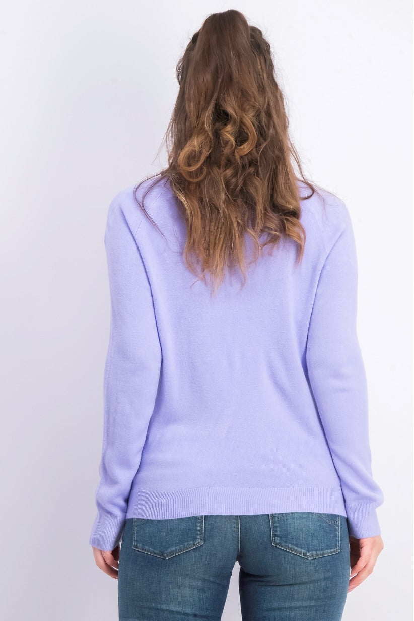 Karen Scott Suéter Feminino Gola Alta Roxo Tamanho Grande