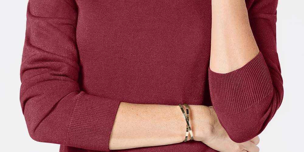 Karen Scott Suéter Feminino Gola Alta Vermelho Tamanho Grande