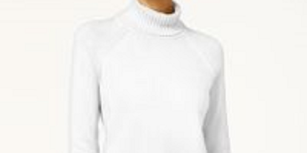 Karen Scott Suéter feminino de gola alta, branco, tamanho extra grande