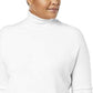 Karen Scott Suéter Luxsoft Plus Size Feminino Gola Alta Branco Tamanho 2X