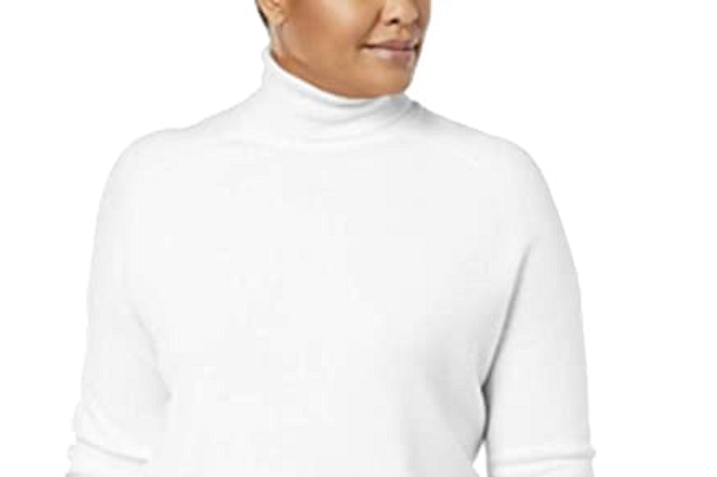Karen Scott Suéter Luxsoft Plus Size Feminino Gola Alta Branco Tamanho 2X