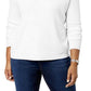 Karen Scott Suéter Luxsoft Plus Size Feminino Gola Alta Branco Tamanho 2X