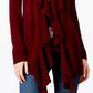 Karen Scott Cardigan Feminino com Babados na Frente, Vermelho, Tamanho Médio