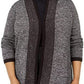 Karen Scott Cardigan Feminino Plus Tipped Preto Tamanho 2X