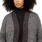 Karen Scott Cardigan Feminino Plus Tipped Preto Tamanho 2X